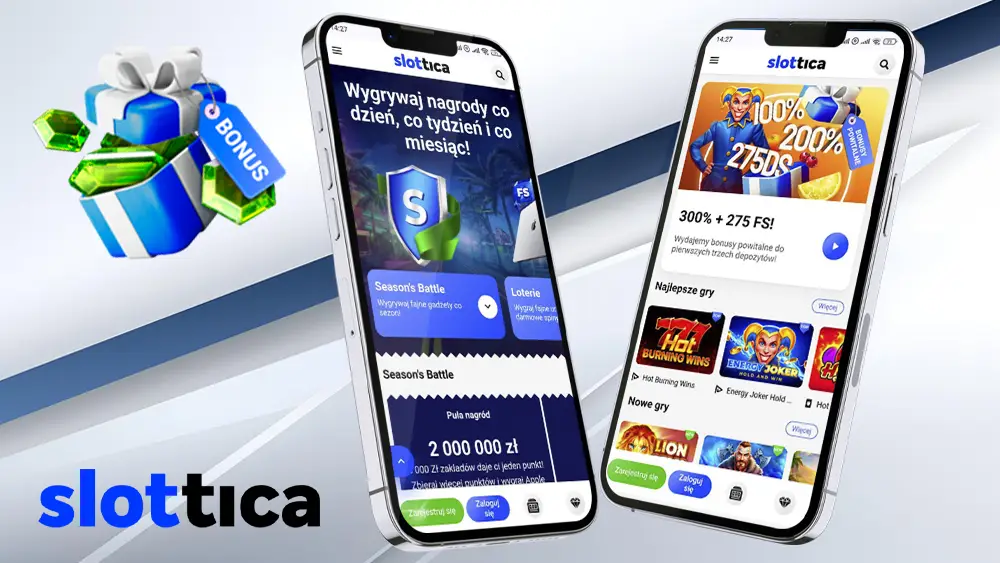Pakiet bonusów powitalnych w Aplikacja Slottica