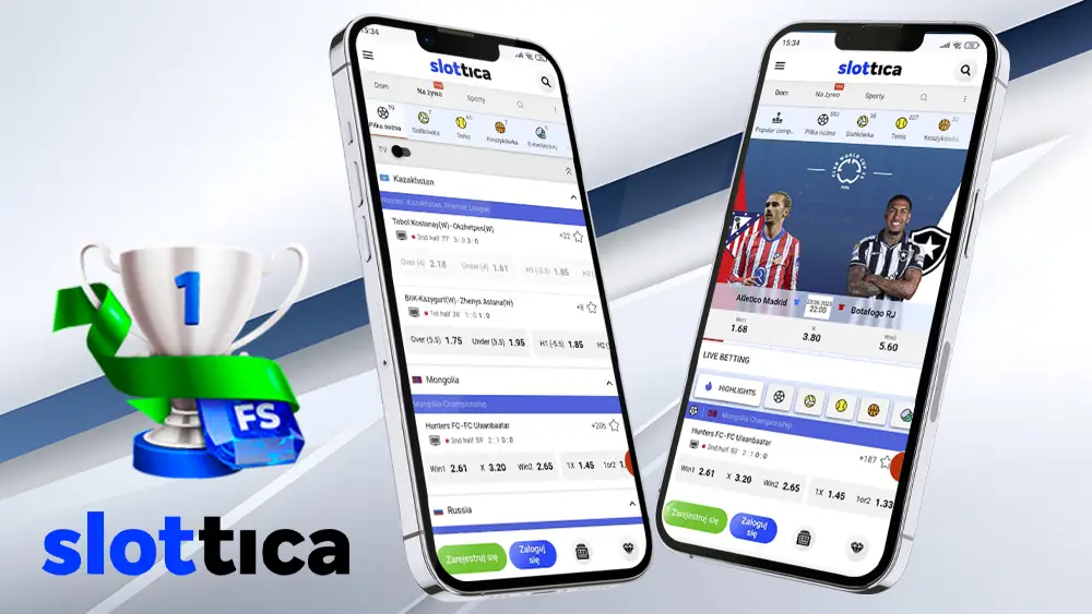 Aplikacja Slottica oferuje zakłady na różne dyscypliny sportowe.